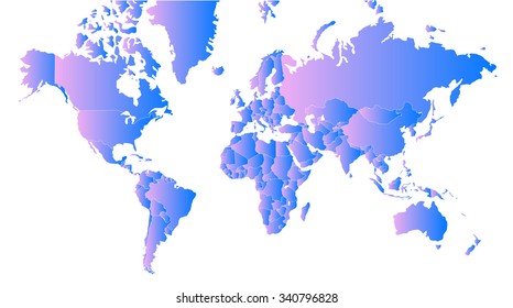 World Map White Background Stock Vector (Royalty Free) 340796828