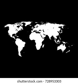 World map white icon .