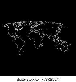 World map white icon .
