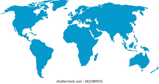 World Map Color Vector Modern Silhouette Stock Vector (Royalty Free ...