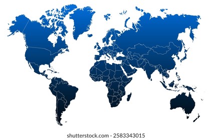 World map, worldwide globe, Earth map global with division on country