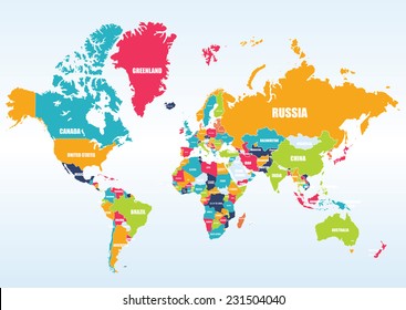World map-countries - Shutterstock ID 231504040