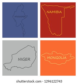 World map-countries in color 