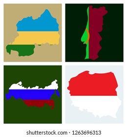 World map-countries in color on white background