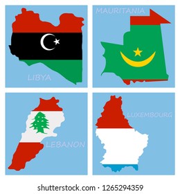 World map-countries in color on white background