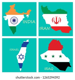 World map-countries in color on white background