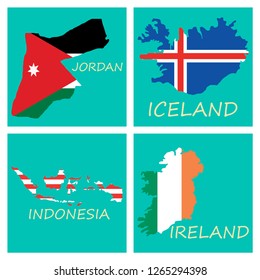 World map-countries in color on white background