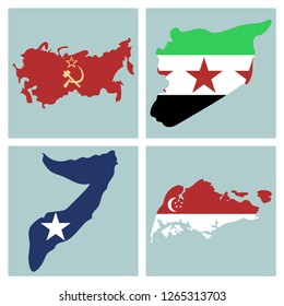 World map-countries in color on white background