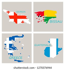 World map-countries in color on white background