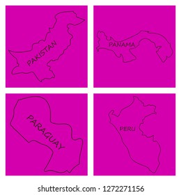 World map-countries in color on white background