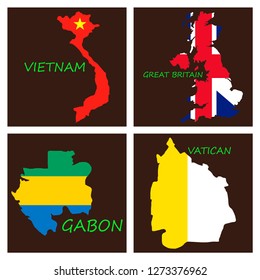 World map-countries in color on white background