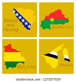 World map-countries in color on white background