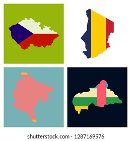 World map-countries in color on white background
