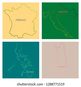 World map-countries in color on white background