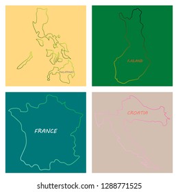 World map-countries in color on white background