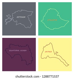 World map-countries in color on white background
