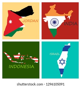 World map-countries in color on white background