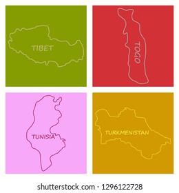 World map-countries in color on white background