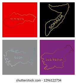 World map-countries in color on white background