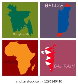 World map-countries in color on white background