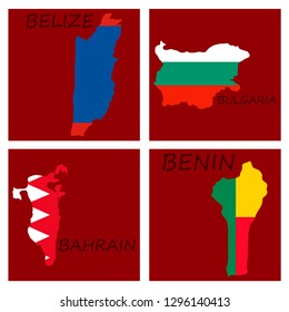 World map-countries in color on white background