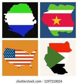 World map-countries in color on white background