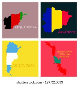 World map-countries in color on white background