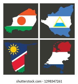 World map-countries in color on white background