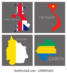 World map-countries in color on white background