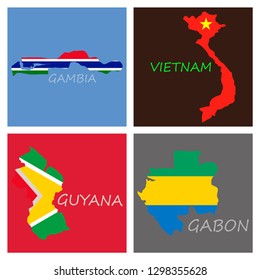 World map-countries in color on white background