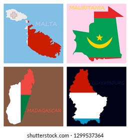World map-countries in color on white background