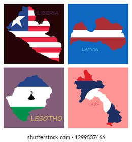 World map-countries in color on white background