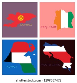 World map-countries in color on white background