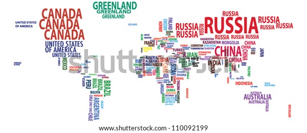 World Mapcountriescontinentsnations Vector Stock Vector (Royalty Free ...