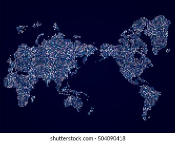 world map(dot art)