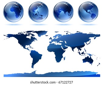 World mapearth globes