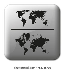 World maps flat vector icon.