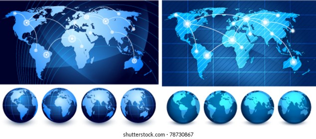 world maps and globes on a white background The base map is from http://www.lib.utexas.edu/maps/world_maps/txu-oclc-264266980-world_pol_2008-2.jpg