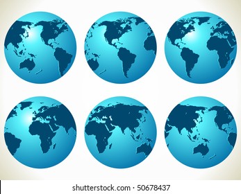 World maps. Vector illustration different part of globe.