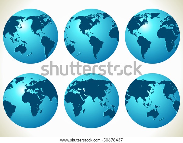 World Maps Vector Illustration Different Part Stock Vector (Royalty ...