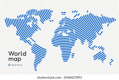 World mapshown in Circle line pattern