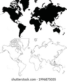 world map,Simple flat vector illustration,World Map Vector