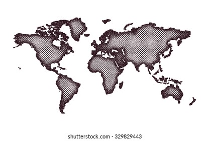 World map.Vector illustration. Grunge style