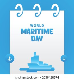 World Maritim Day Design Background For Greeting Moment