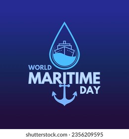 World maritime day Aesthetic design. Icon and typography art