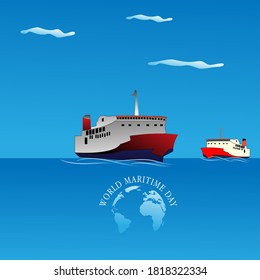 Weltmaritimen Tageskonzept. eps10