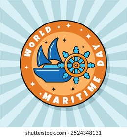 Diseño de Vector Groovy del Día Marítimo Mundial