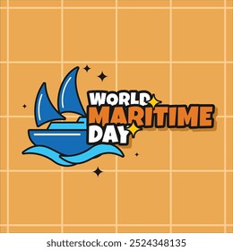 World Maritime Day Groovy Vector Design