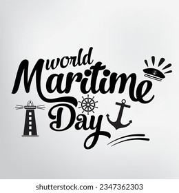 World Maritime Day. Holiday celebration artwork for greeting cards, banner ,social network and web design.