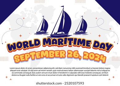 World Maritime Day – September 26, 2024, Attractive design, can be used on all social media platforms, beautiful color combination, get it now for the first purchase.